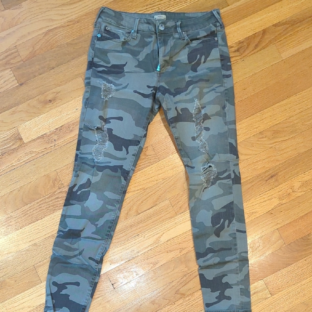 True Religion Green Camo Skinny Jeans